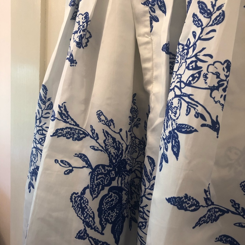 Blue White Floral Midi Skirt - Picture 4 of 6